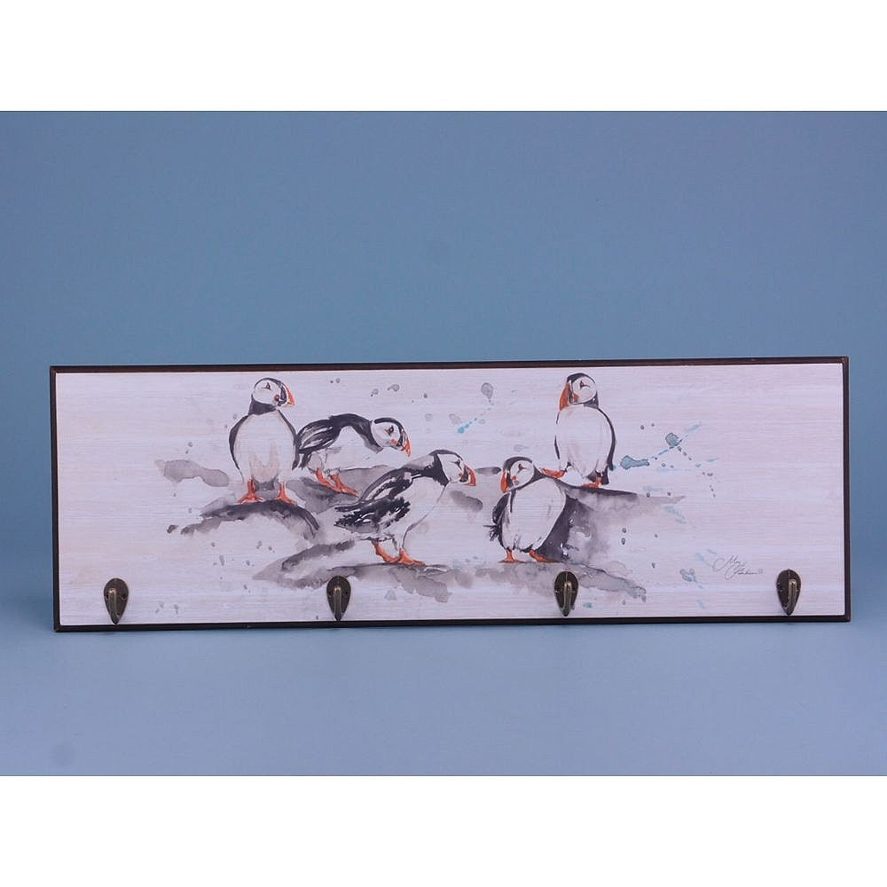 Meg Hawkins Puffin Group Wall Hooks, 60x20cm - from Nauticalia