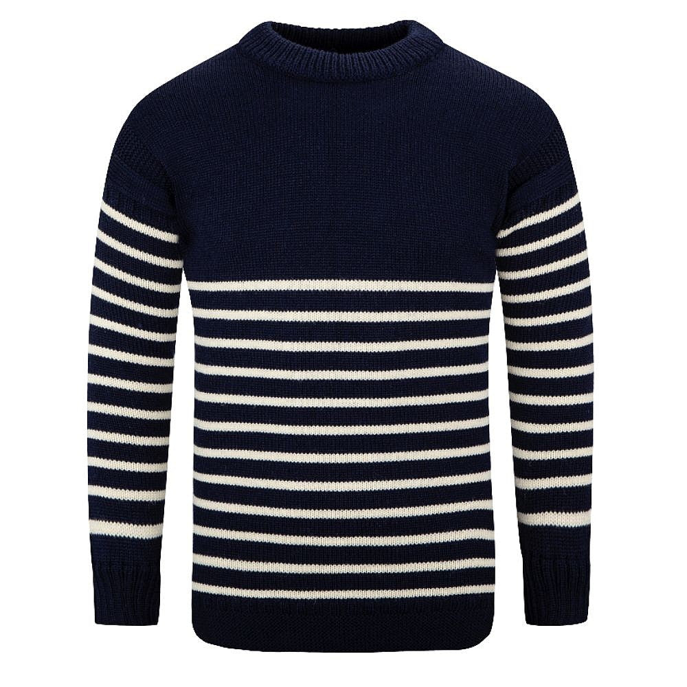 Breton Crew Sweater 100% Wool at Nauticalia Shop