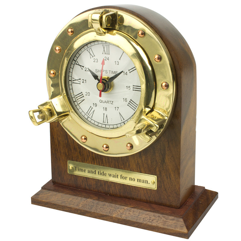 Porthole Desk Clock at Nauticalia - Shop Online.
