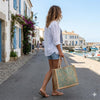 Shells, Blue Jute Shopping Bag