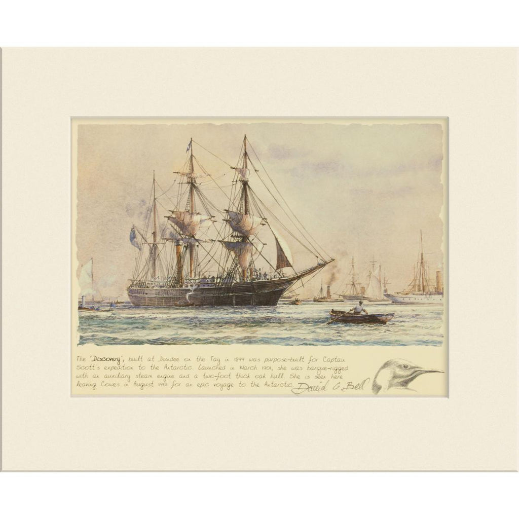 David Bell Discovery, signed mounted print, 26x21cm