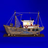 Rustic Fishing Boat with LED Light, 38cm