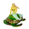 Cloisonne Mermaid on Turtle, 8cm