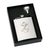 Pocket Flask With Pewter Badge and Funnel