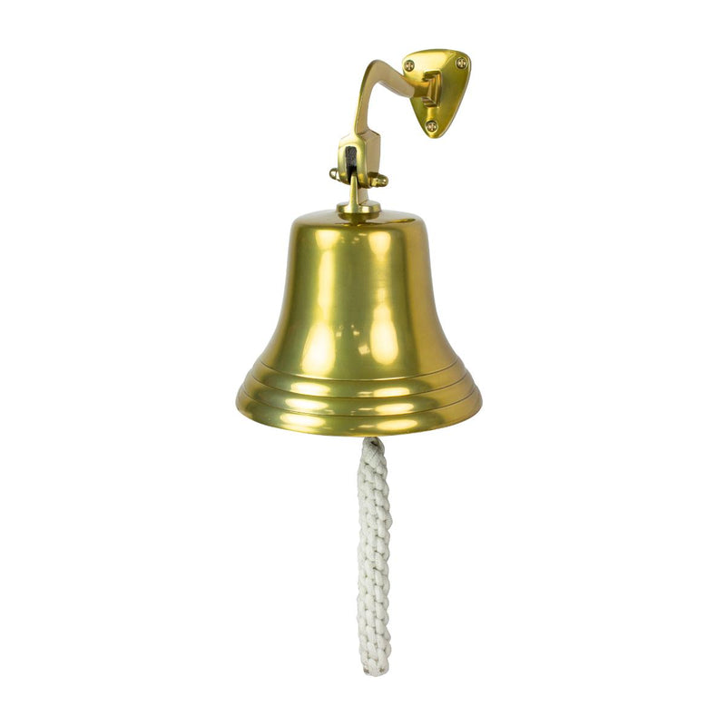 7" Aluminium Bell with Lanyard, antique brass finish