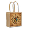 Compass Rose Jute Shopping Bag