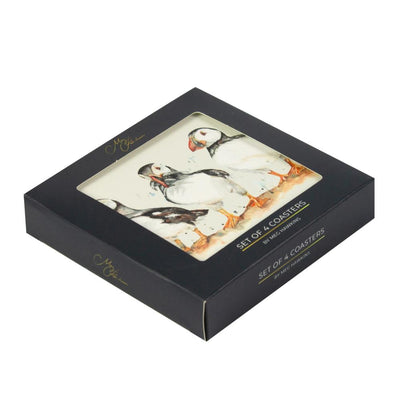 Meg Hawkins Puffin Trio Coasters, set of 4