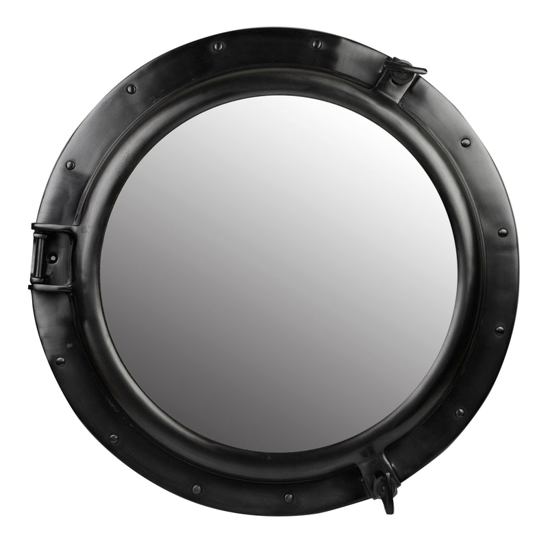 Aluminium Porthole Mirror, dark pewter