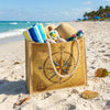Compass Rose Jute Shopping Bag