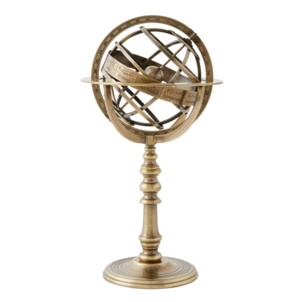 Vopel Tribute Armillary Sphere on Brass Pedestal