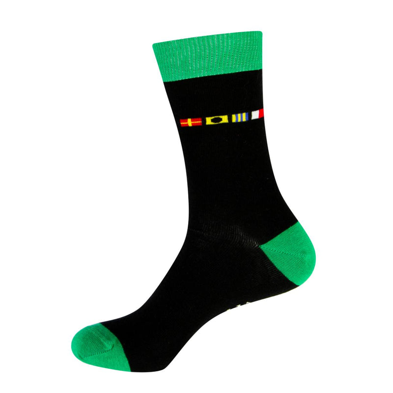 Left & Right Code Flag Socks, red/green