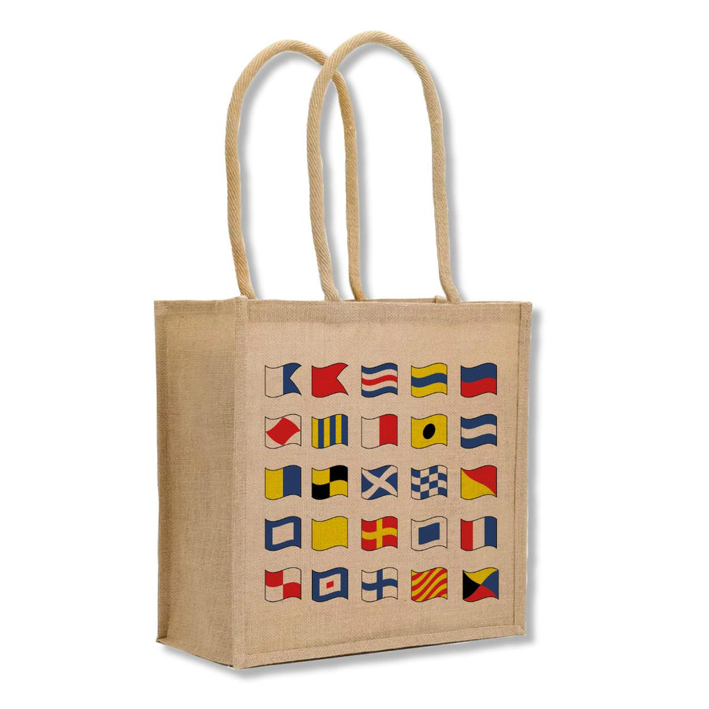 Code Flags Jute Shopping Bag