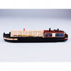 Model of a cargo ship with 'Ferret' branding on a gray background