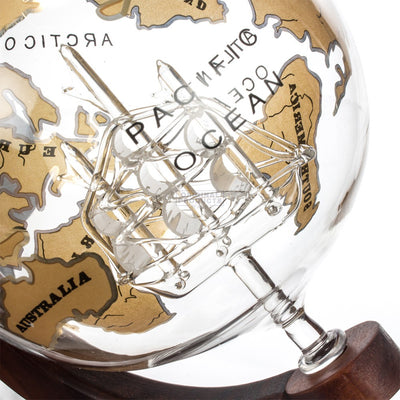 Gold Globe Ship Decanter