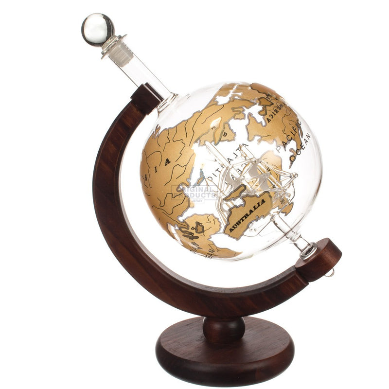 Gold Globe Ship Decanter