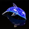 Glass Dolphin, blue, 20cm