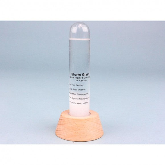 Storm Glass Wooden Base, 14cm