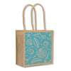 Shells, Blue Jute Shopping Bag