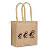 Walking Puffins Jute Shopping Bag