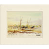 David Bell Barges at Pin Mill, signed mounted print, 26x21cm