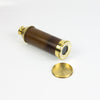 Brass telescope with wood veneer finish