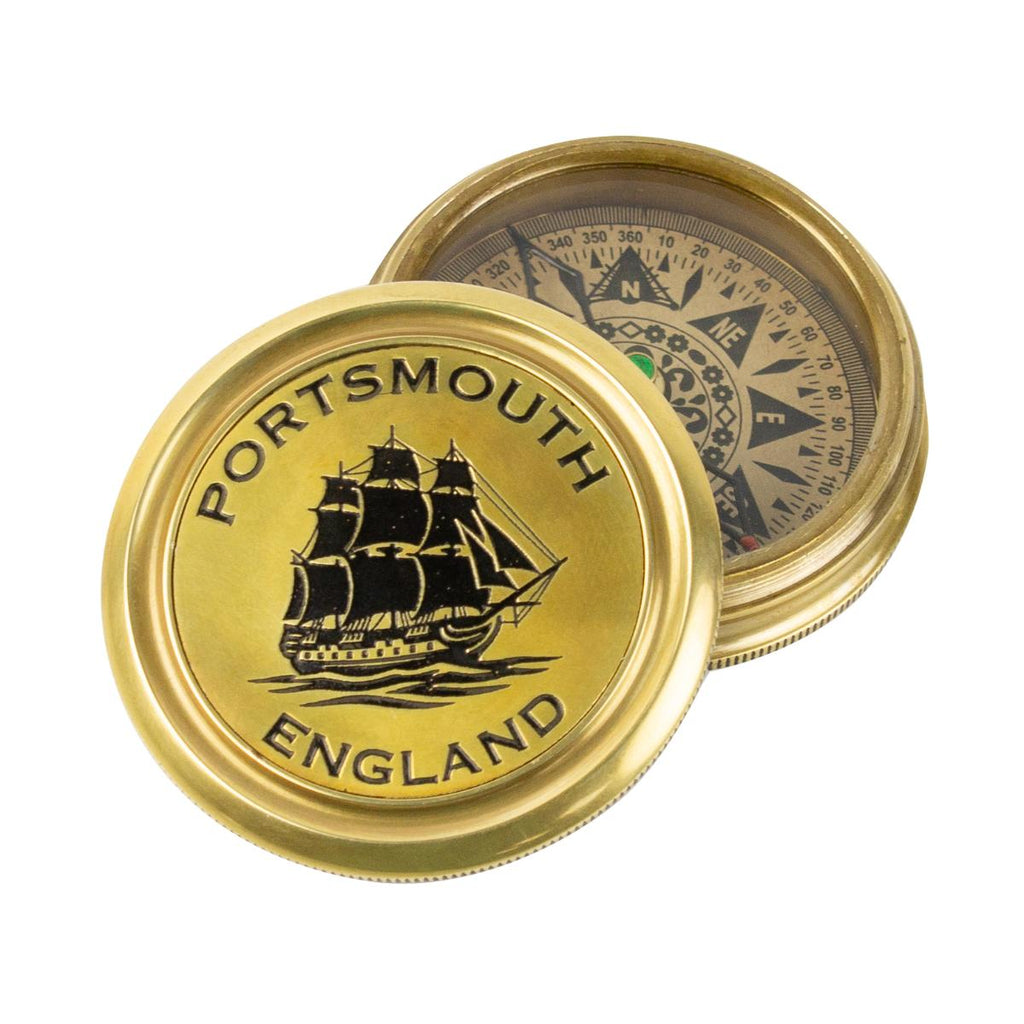 Portsmouth Compass with Galleon on Lid