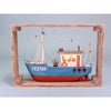 Fishing Boat with LED Light in Frame, 32x22cm - from Nauticalia