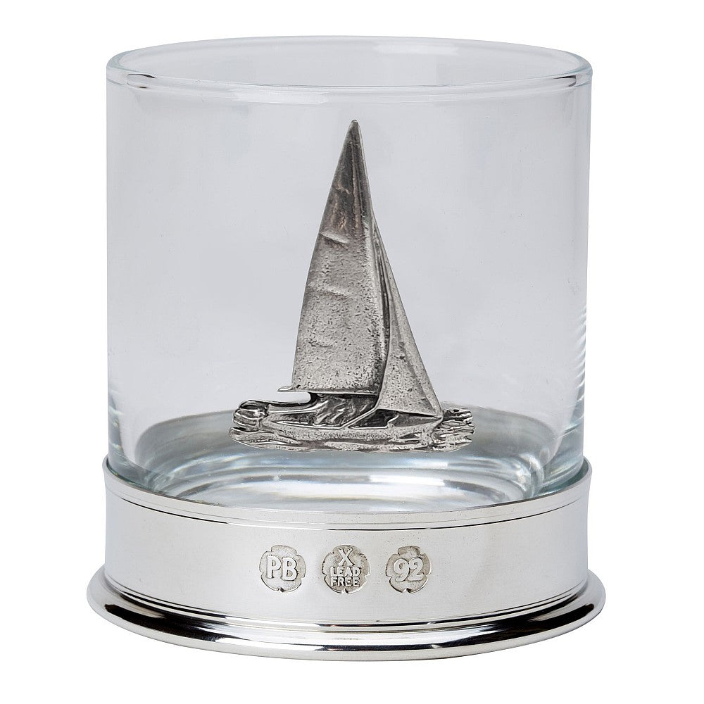 Pewter-mounted Whisky Tumblers