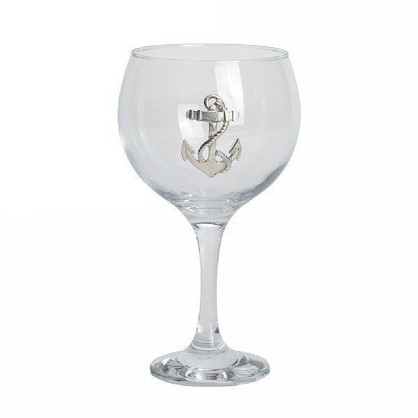 Gin Glass with Pewter Badge