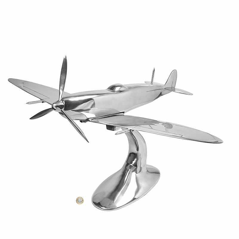 32in. Wingspan Aluminium Spitfire Sculpture - from Nauticalia