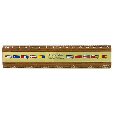 Pennants Brass & Teak Ruler 15cm - from Nauticalia
