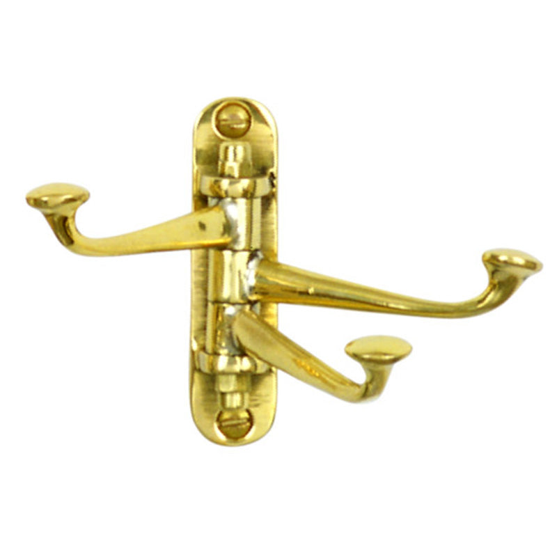 Folding Brass Hat and Coat Hooks