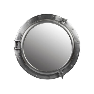 Aluminium Porthole Mirror, dark pewter