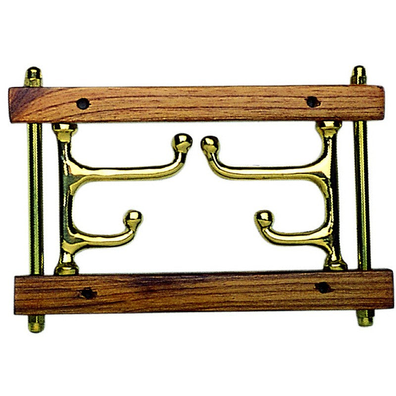 Wood and Brass Foldaway Hooks