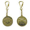 Brass 40-year Calendar Keyring with Ship on Back - from Nauticalia