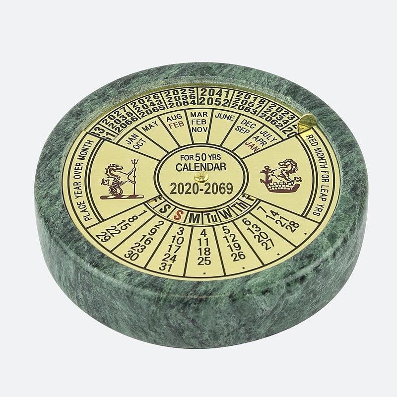 50-year Calendar Set in to Marble - from Nauticalia