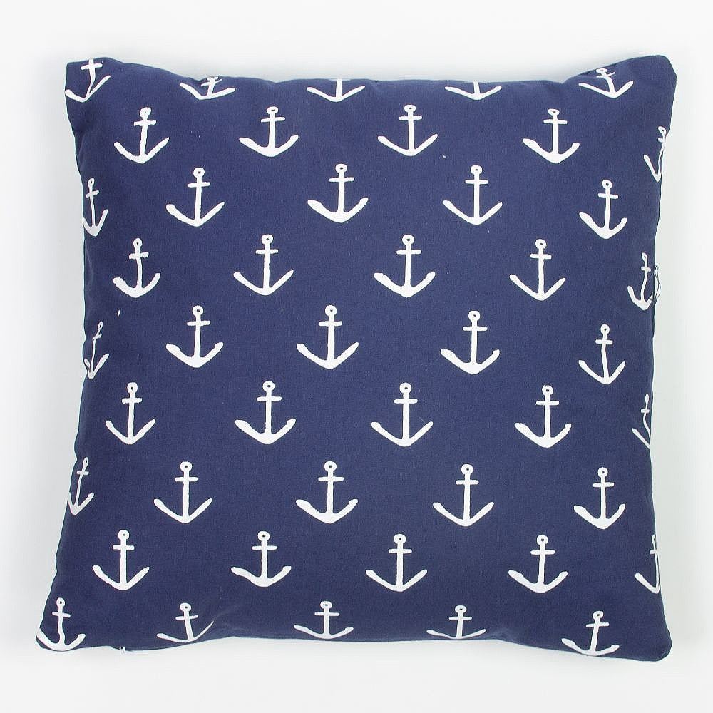 Anchors Cushion, navy, 40x40cm - from Nauticalia