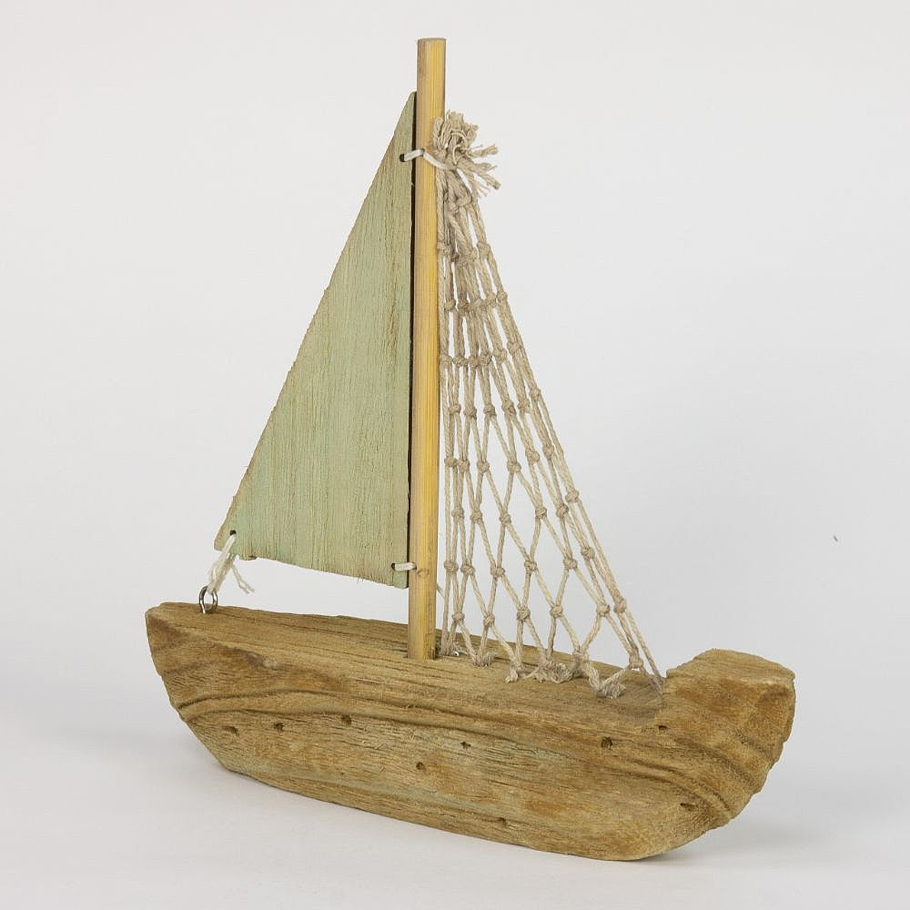 Wooden Sailboat with Net Sails, 22cm - from Nauticalia