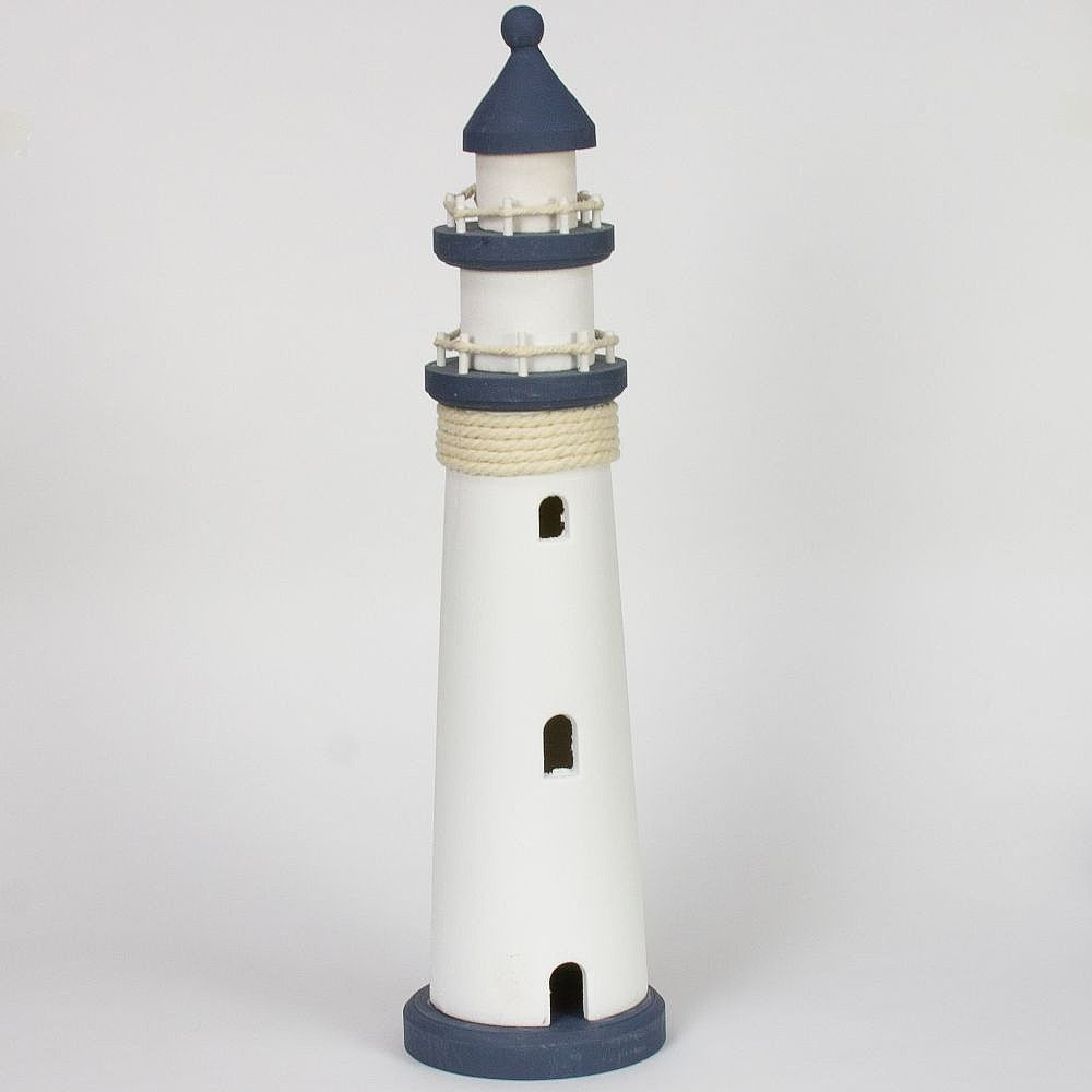 Wooden Lighthouse, blue/white, 48cm - from Nauticalia