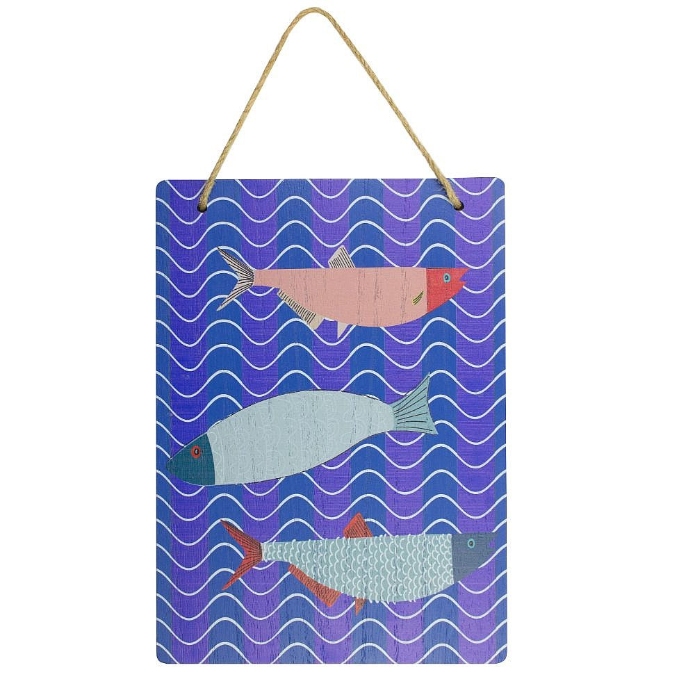 Triple fish picture, blue, 18x25cm - from Nauticalia