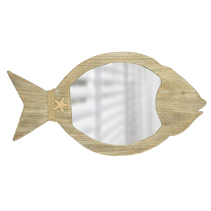 Mirror Pattern Fish Fish-shaped Wooden-framed Mirror at Nauticalia - Shop Online.
