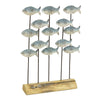 Shoal of Metal Fish on Display Stand