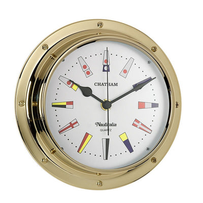 Brass 'Chatham' Code Flag Clock - from Nauticalia