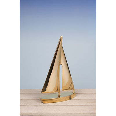 Ornamental Yacht Sculpture in Solid Brass