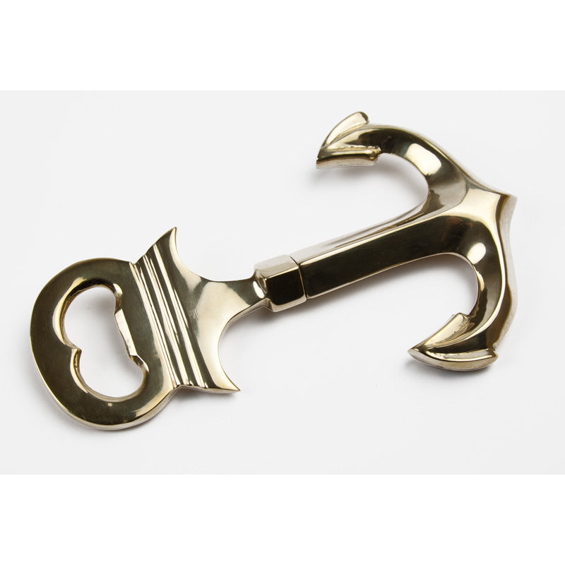 Anchor Bottle Opener in Brass - Bottle Cap Remover & Corkscrew in One! - from Nauticalia