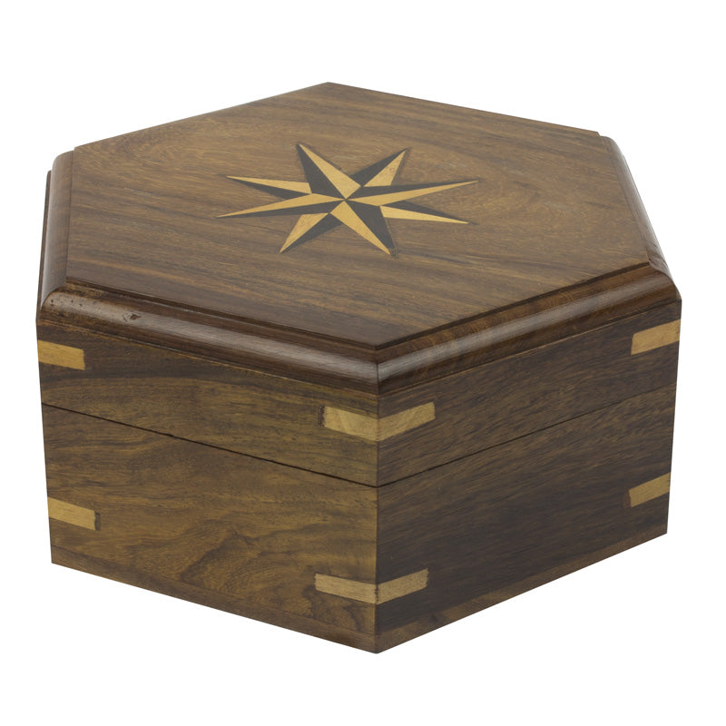 5.5in. Hexagonal Wooden Box