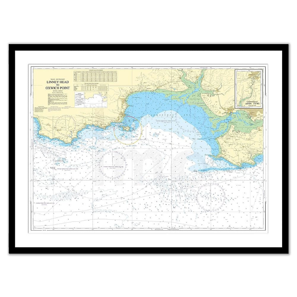 Framed Print - Admiralty Chart 1076 - Linney Head to Oxwich Point