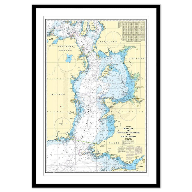 Framed Print - Admiralty Chart 1121 - Irish Sea with Saint George&