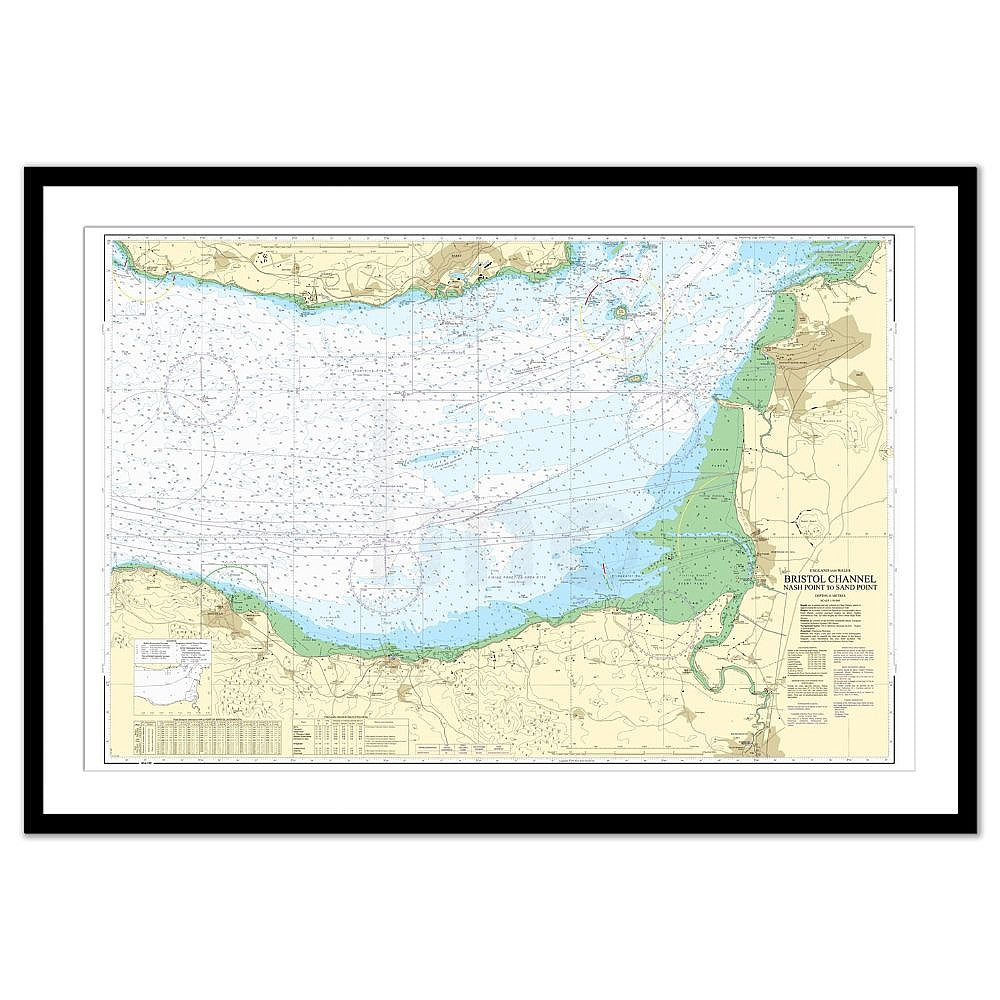 Framed Print - Admiralty Chart 1152 - Bristol Channel - Nash Point to Sand Point