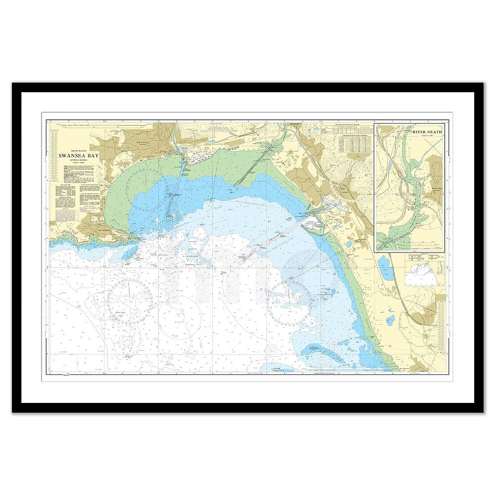 Framed Print - Admiralty Chart 1161 - Swansea Bay